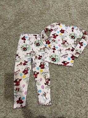 Girls Pink Ladybug Print Pajama Set